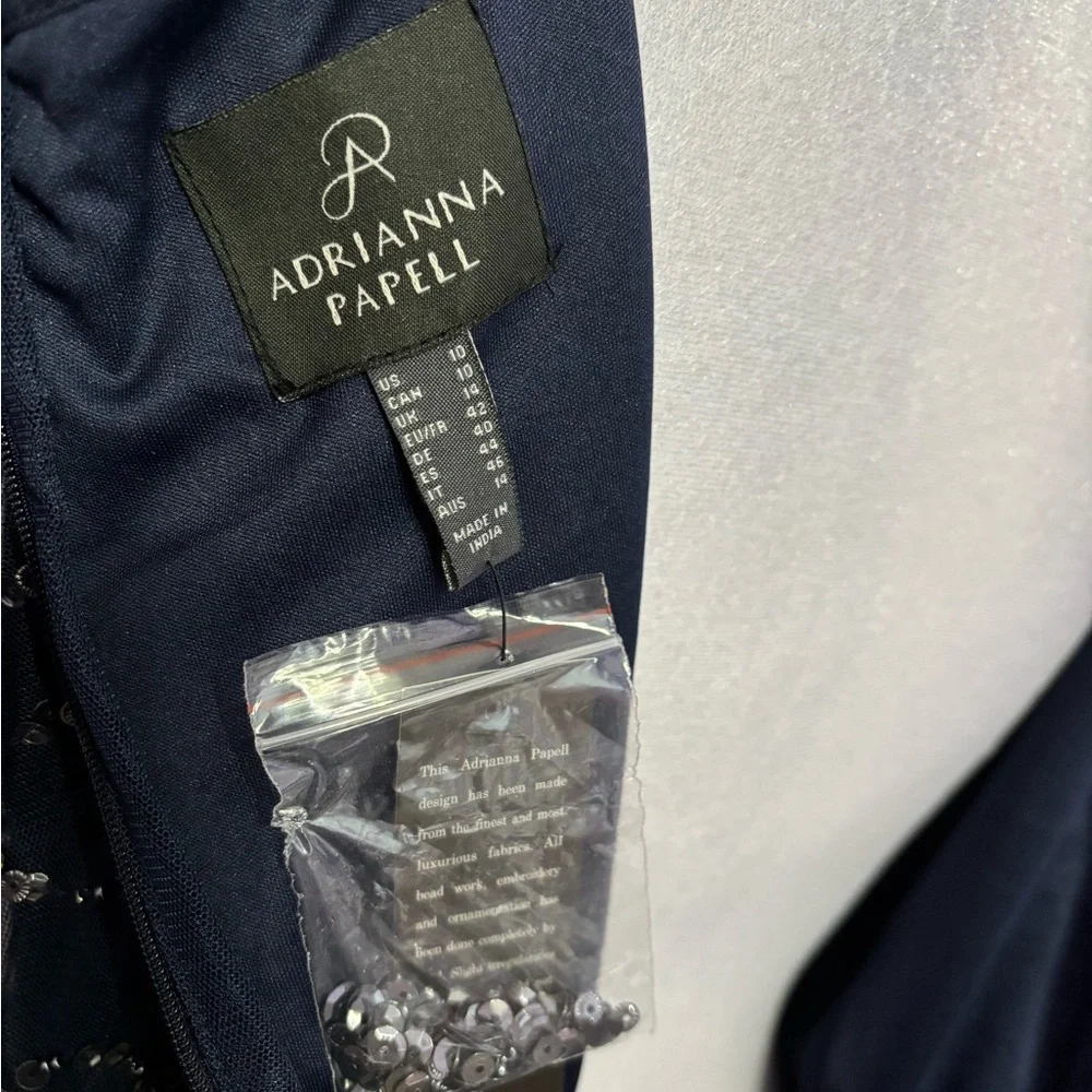 Adriana Papell Black Sequined Midi Gown - Picture 7 of 7